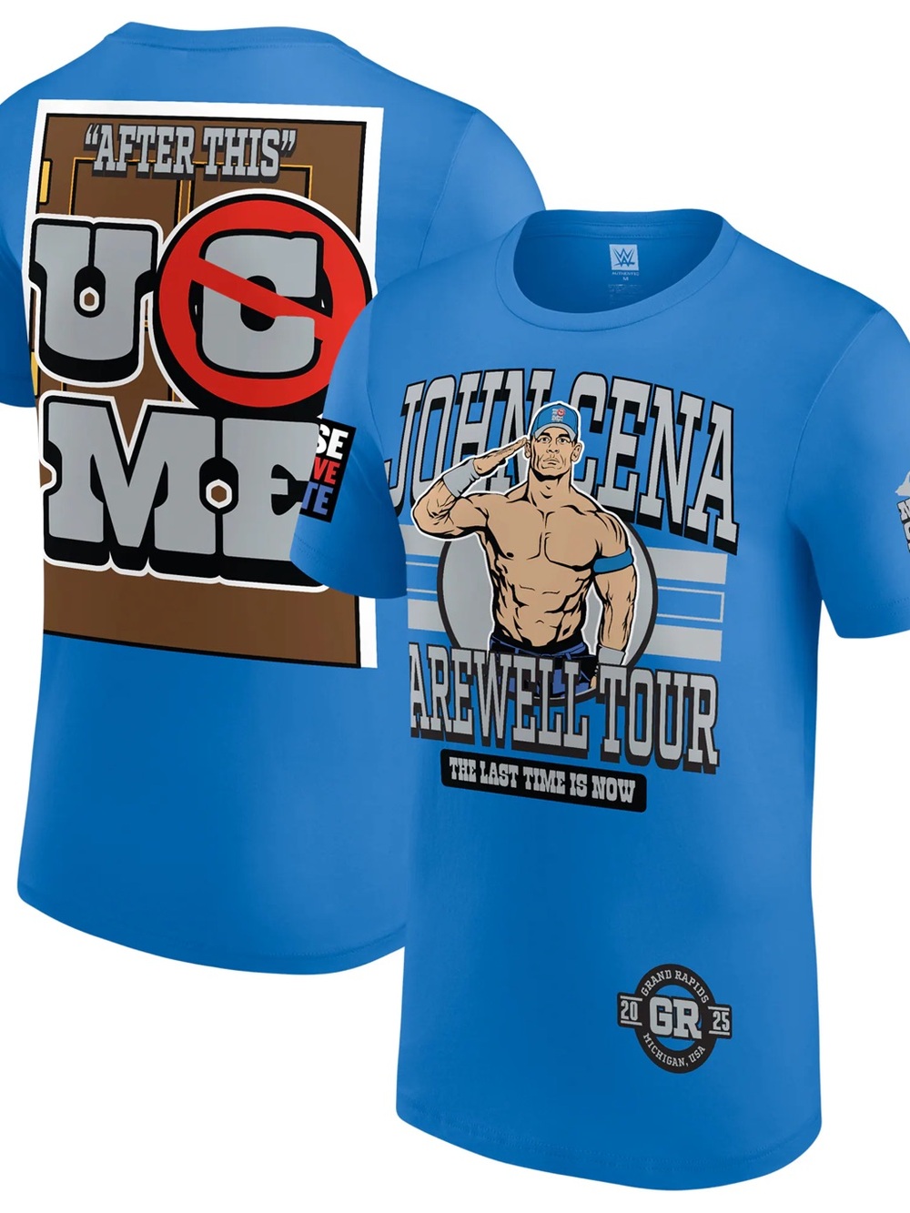 NEW WWE John Cena Farewell Tour 2025 Grand Rapids Blue Graphic T-Shirt Size M